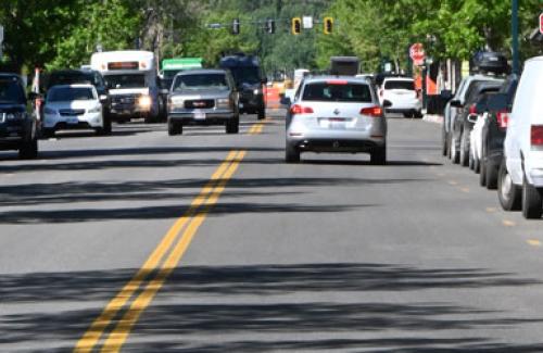 Cars parked on Sun Valley Road