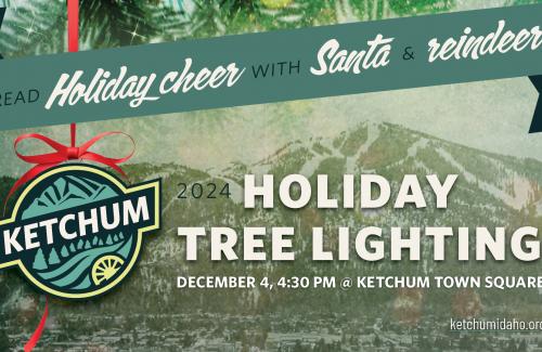 City of Ketchum Logo with Holiday Tree Lighting Information