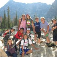 Kids on a summer hike Kids on a summer hike