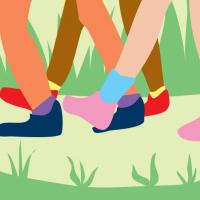 Drawing of Kids in Park
