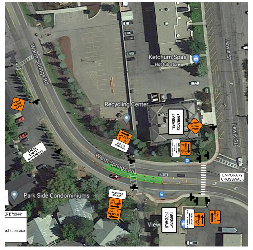 Rapid Flashing Beacon Installation City of Ketchum Idaho